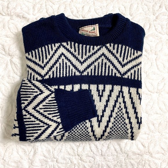 90s wool blend nordic pullover sweater - NWT - size large - Picture 6 of 7
